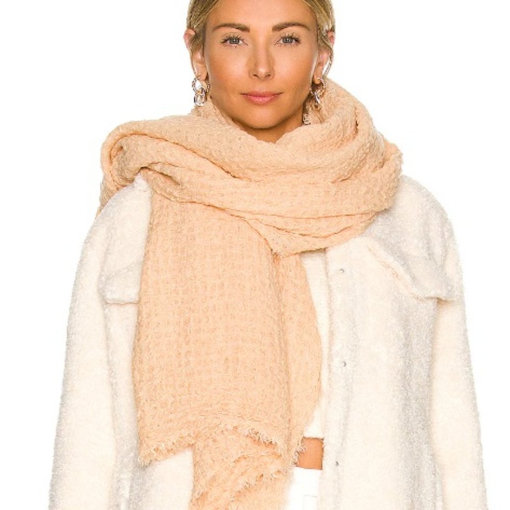 NWT Free People Long Weekend Waffle Scarf